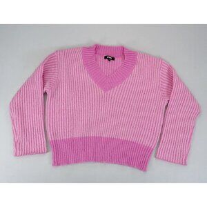 Apparis Anita Sweater Pink Women’s Medium V-Neck Polyester Knit‎